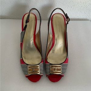 Tommy Hilfiger red, blue and white sandals.